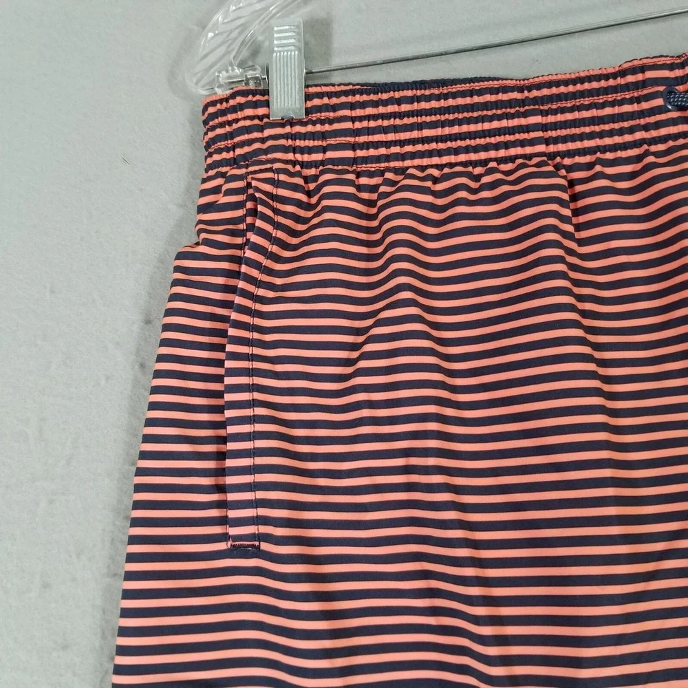 Nike board shorts swim shorts men's large blue orange striped pockets
